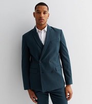 New Look Blue Double Breasted Slim Suit Jacket